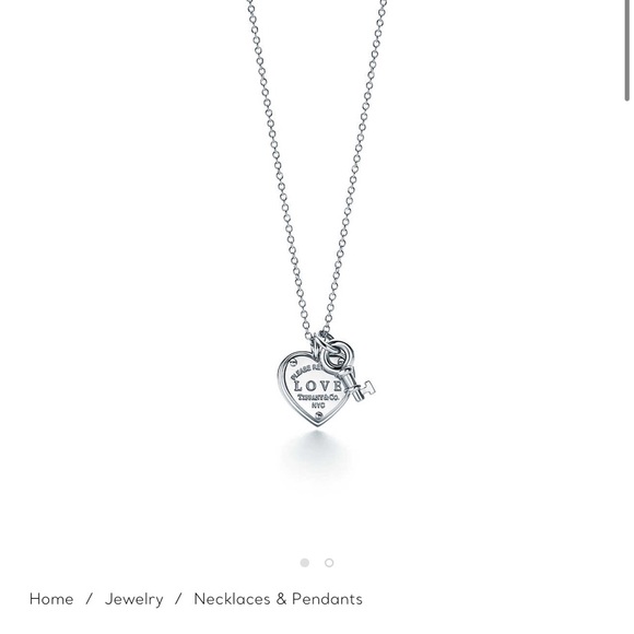Tiffany Love Heart Tag Key Necklace